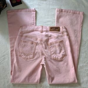 Moschino Jeans Pink Heart Pocket Bootcut Jeans 27
